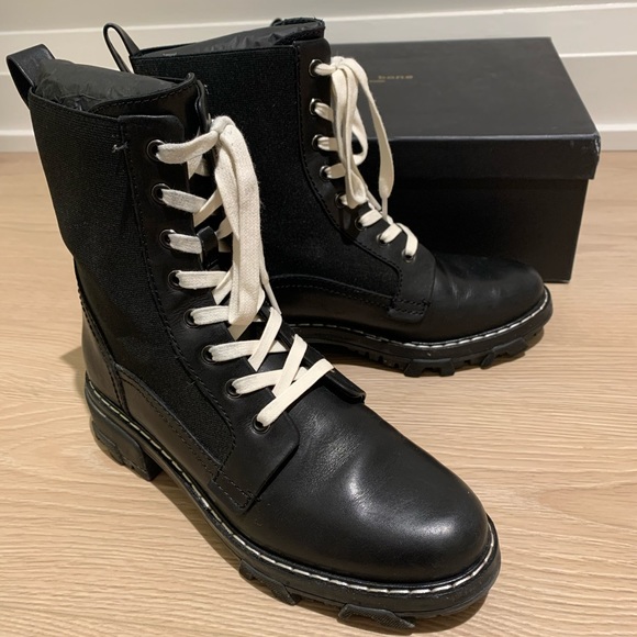Rag & Bone Shiloh black combat boots 39.5 - Picture 3 of 8